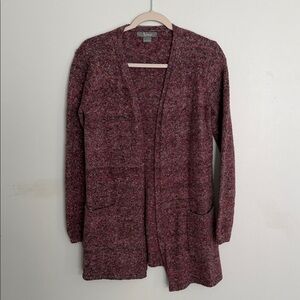 Natural Reflections Women's Maroon Open-Front Cardigan